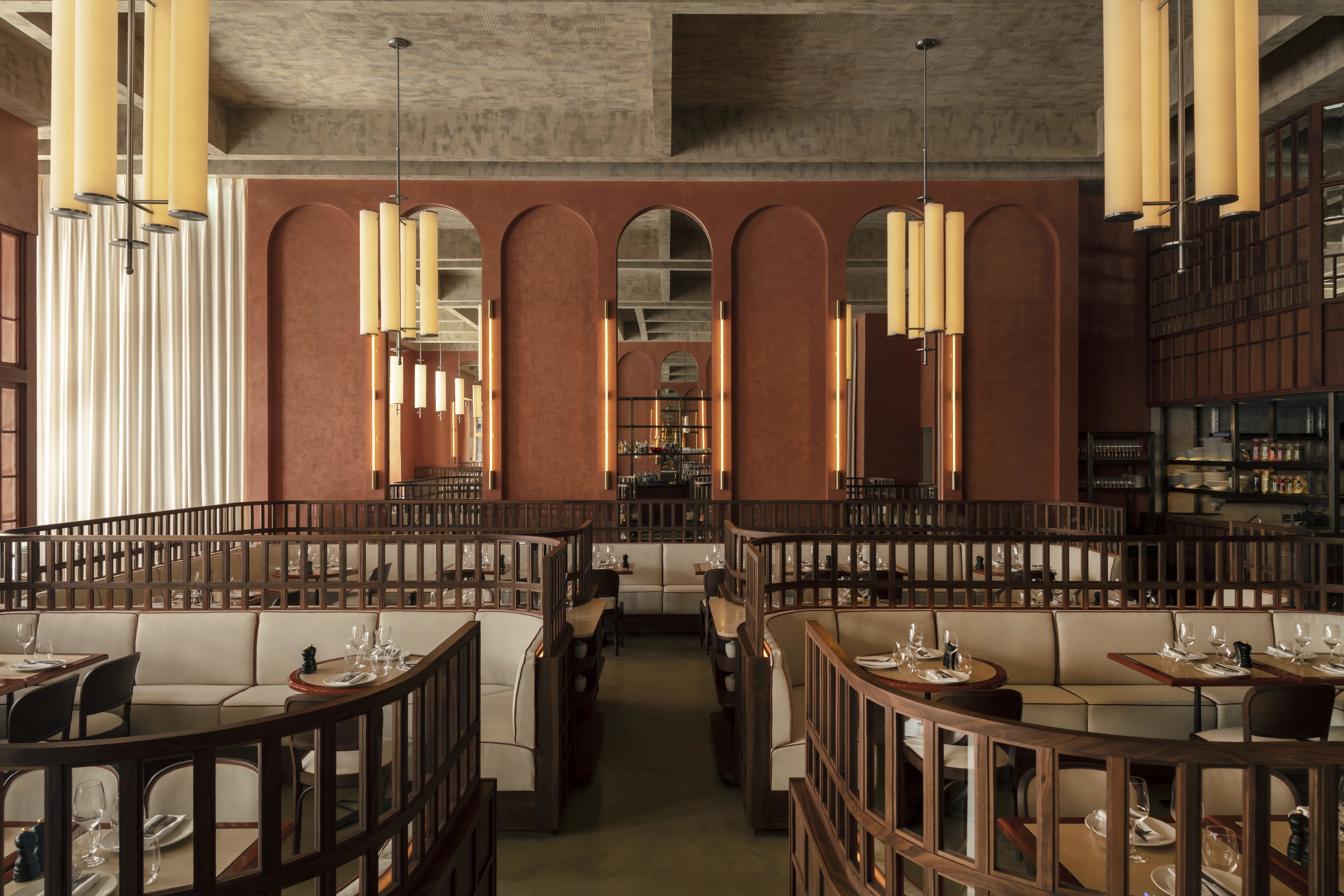 Interior view of Maison Francois restaurant.