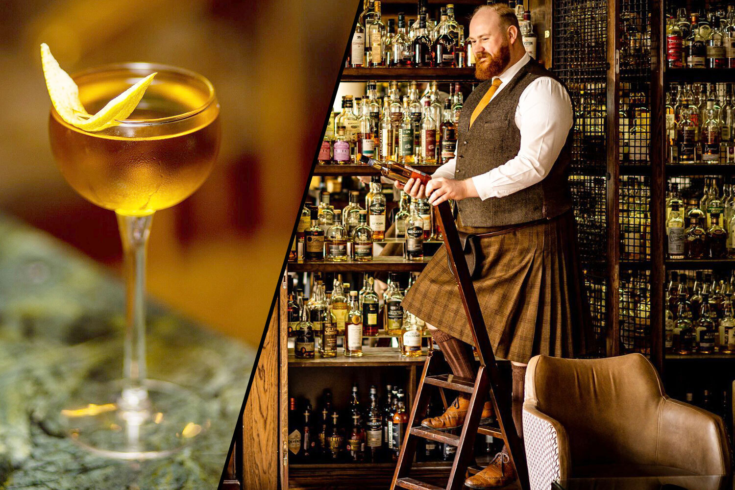 Bobby Burns cocktail from Scotch at Balmoral Hotel. 